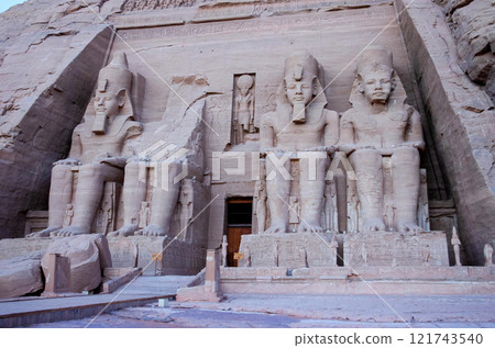 Abu Simbel Great Temple before sunrise Abu Simbel Great Temple before sunrise 121743540