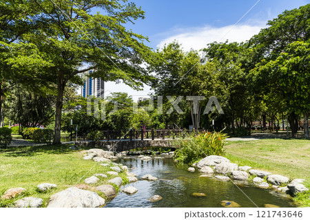 Beautiful view of Central Park in Kaohsiung, Taiwan, It is one of the famous attractions in Kaohsiung. 121743646