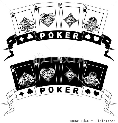 Poker hand surrounded with ribbons Halloween style 121743722