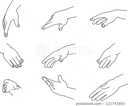 Vector illustration set of people holding hands 121743893