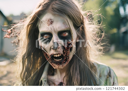 Young female zombie 121744302