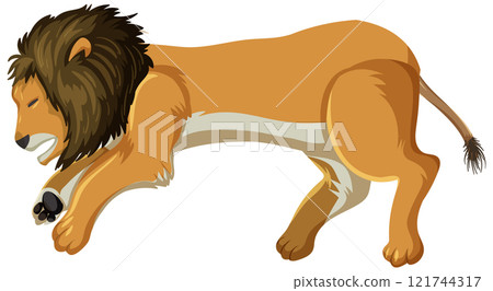Majestic Lion in Restful Pose 121744317