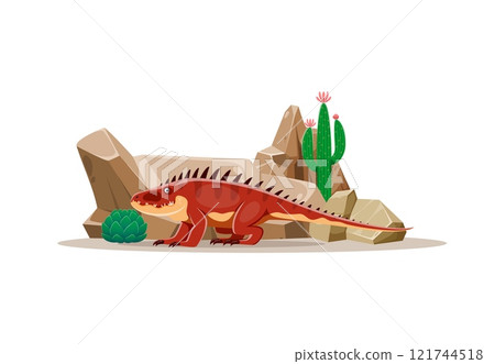 Cartoon Shansisuchus dinosaur funny character. Paleontology lizard cheerful vector personage, prehistoric animal or Jurassic era dinosaur funny character. Extinct Shansisuchus reptile in desert Cartoon Shansisuchus dinosaur funny character. Paleontology lizard cheerful vector personage, prehistoric animal or Jurassic era dinosaur funny character. Extinct Shansisuchus reptile in desert 121744518