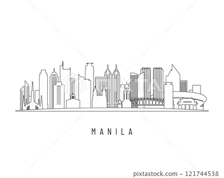 Detailed Manila skyline vector illustration. Detailed Manila skyline vector illustration. 121744538