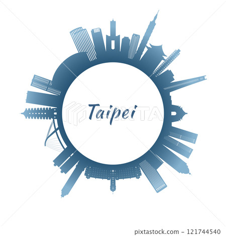 Taipei skyline with colorful buildings.  121744540