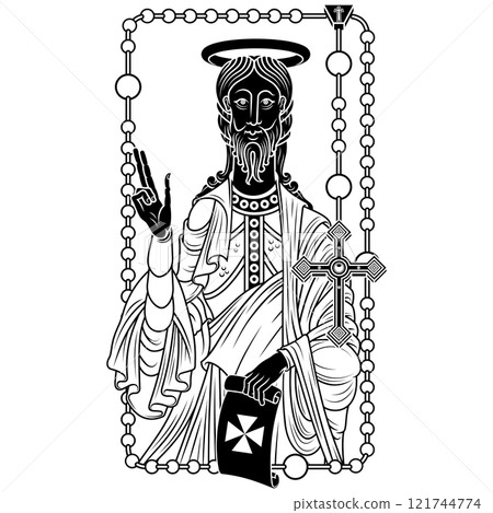 Santiago apostle with catholic rosary Santiago apostle with catholic rosary 121744774