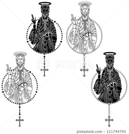 Santiago apostle with catholic rosary Santiago apostle with catholic rosary 121744793