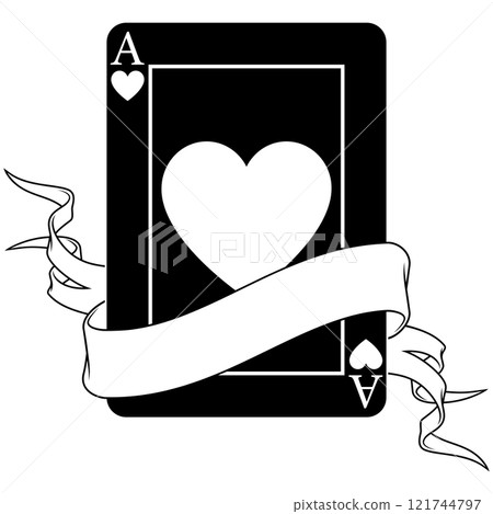 Poker cards surrounded by a ribbon Poker cards surrounded by a ribbon 121744797