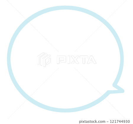 Speech bubble circle light blue 121744930