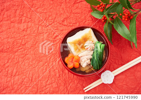 Kanto-style ozōni with square mochi 121745990