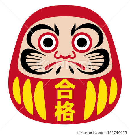 白色背景上簡單且平面的達摩插圖 白色背景上簡單且平面的達摩插圖 121746025