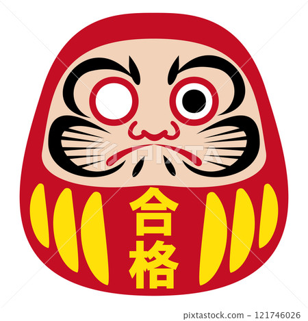 Simple and flat Daruma illustration on white background 121746026