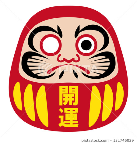 白色背景上簡單且平面的達摩插圖 121746029