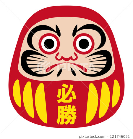 白色背景上簡單且平面的達摩插圖 121746031