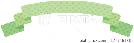 Simple curved ribbon with polka dot pattern illustration 3 (green) Simple curved ribbon with polka dot pattern illustration 3 (green) 121746128