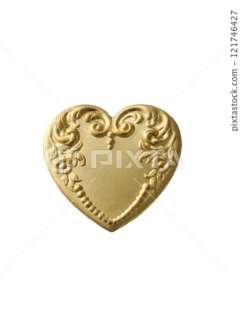 Heart-shaped object antique gold Heart-shaped object antique gold 121746427