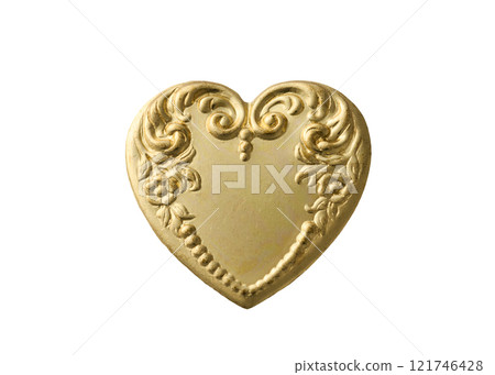 Heart-shaped object antique gold 121746428