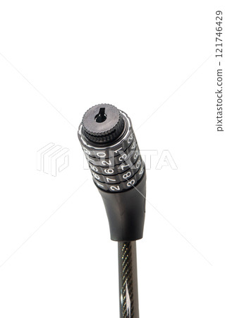 A secure bike lock featuring a sturdy cable and combination mechanism 121746429