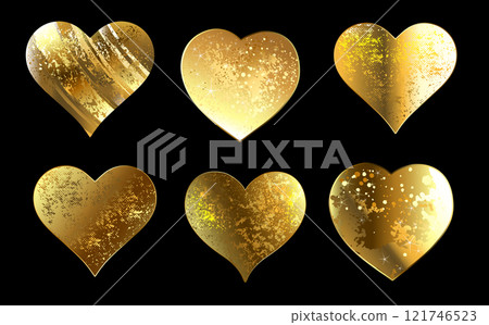 Set of golden valentines 121746523