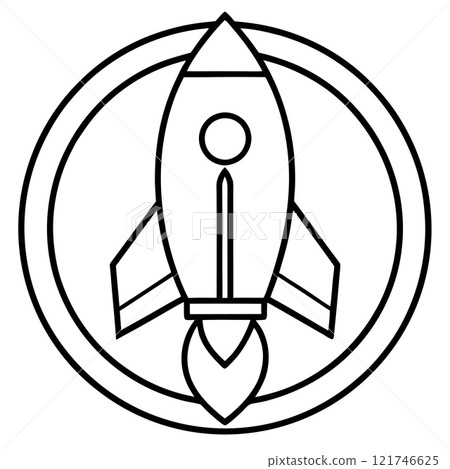 Rocket Ship Line Art Logo Icon Printable Vector Design Artwork Rocket Ship Line Art Logo Icon Printable Vector Design Artwork 121746625