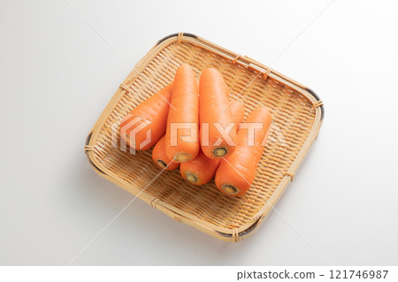 Carrot white background studio shooting 121746987