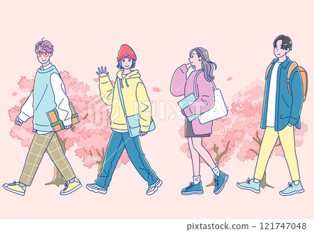 Row of cherry trees Row of cherry trees 121747048