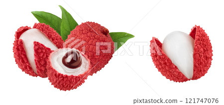 lychee fruit isolated on white background with full depth of field lychee fruit isolated on white background with full depth of field 121747076