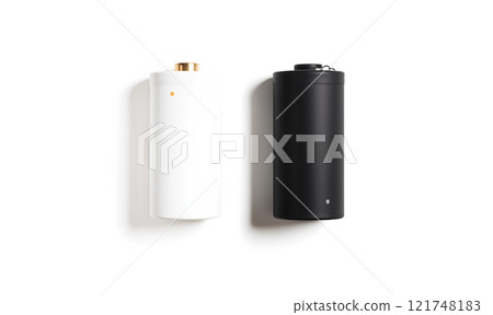 Blank black and white power battery mockup set, isolated. 121748183