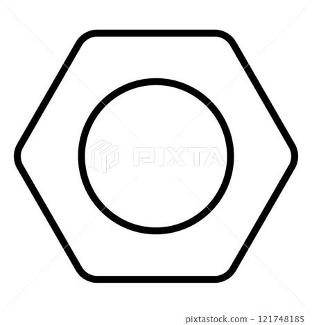 nut silhouette shape, black and white vector illustration 121748185