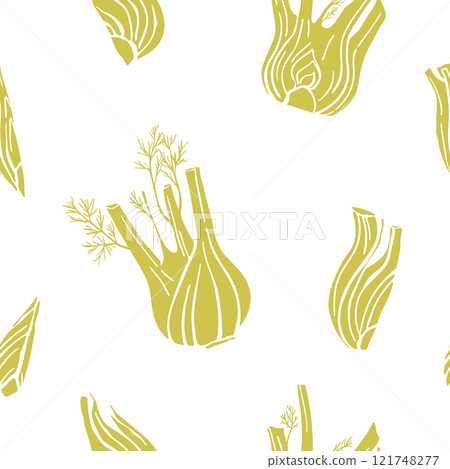 Hand drawn fennel root seamless pattern Hand drawn fennel root seamless pattern 121748277