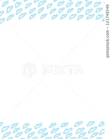 Roughly drawn heart frames, vertical, light blue Roughly drawn heart frames, vertical, light blue 121748548