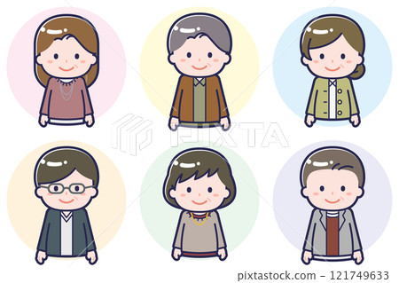 Various people set_smile_middle-aged 121749633