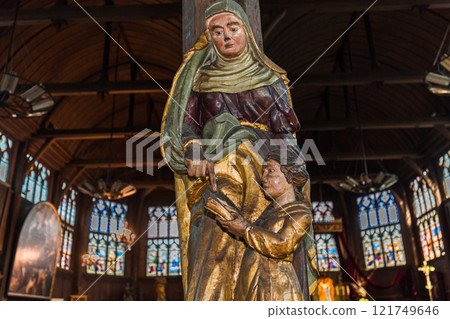 interiors of Saint Catherine church, Honfleur, normandy, france 121749646