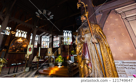 interiors of Saint Catherine church, Honfleur, normandy, france 121749647