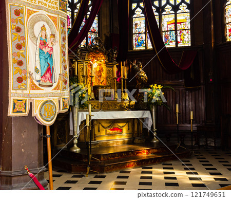 interiors of Saint Catherine church, Honfleur, normandy, france 121749651