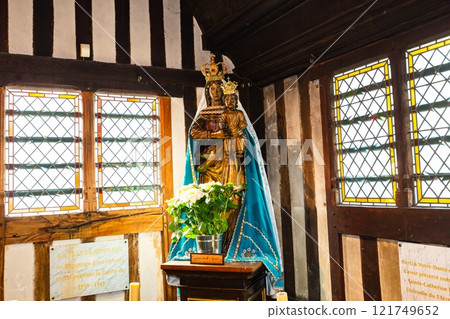 interiors of Saint Catherine church, Honfleur, normandy, france 121749652