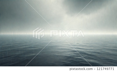 Rainy cloudy sky and calm sea | Minimalist landscape design 121749771