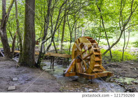 National park Muranska Planina, stream with a water mill wheel, Slovakia National park Muranska Planina, stream with a water mill wheel, Slovakia 121750260