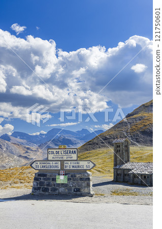 Road signs, Col de l'Iseran, Savoy, France 121750601