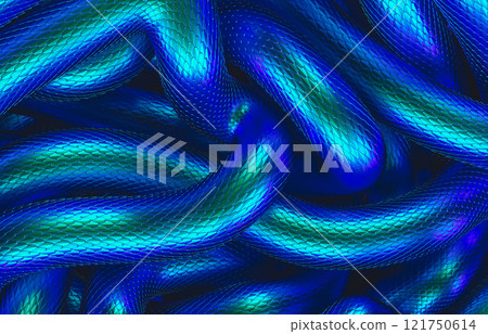 Abstract snake skin texture background with iridescent colors. 3d rendering 121750614