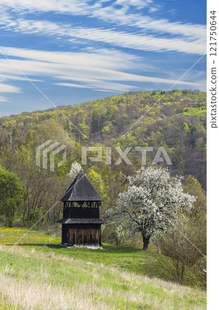 Belfry near Church of St. Martin, Cerin, Polana, Slovakia 121750644