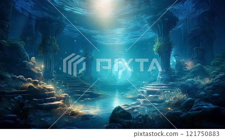 閃閃發光的水下廢墟影像背景1 閃閃發光的水下廢墟影像背景1 121750883