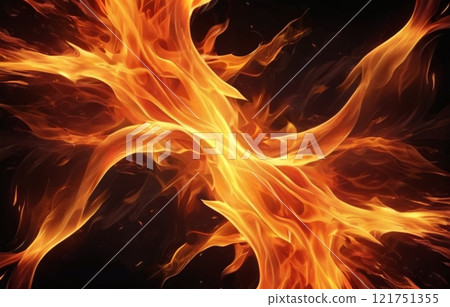 Fire flames on dark background. Fire flames on dark background. 121751355
