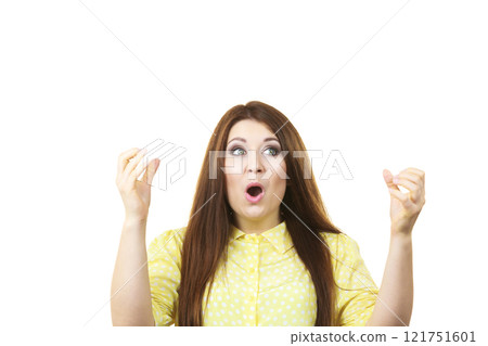 Happy woman winning having luck Happy woman winning having luck 121751601