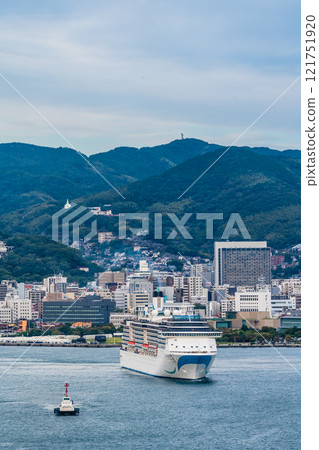 Nagasaki Port Cruise Ship Departure (Adora Mediterranea) from Megami Ohashi Bridge [Nagasaki City] 121751920