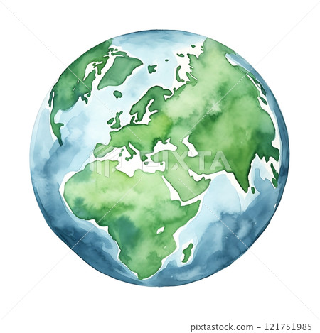 Watercolor painting showing north and south america on planet earth 121751985