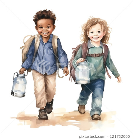 Children carrying water containers celebrating world water day 121752000