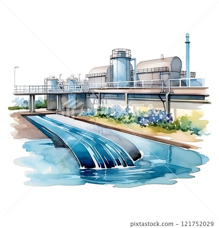 Water treatment plant celebrating world water day, ensuring clean and safe water for communities 121752029