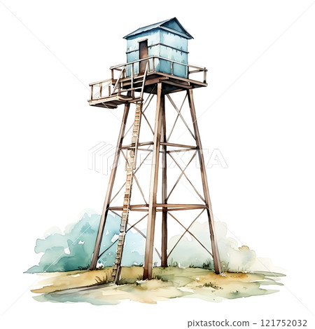 Old wooden water tower with windmill supplying water on world water day Old wooden water tower with windmill supplying water on world water day 121752032