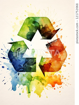 Recycling symbol promoting environmental awareness and sustainability 121752068